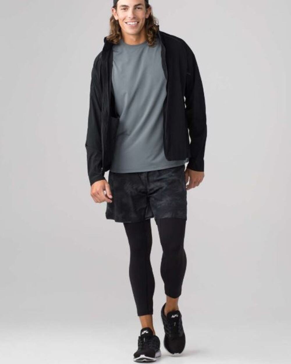 Lululemon Surge Short Linerless 7" Off Shore Graphite Grey Black Small